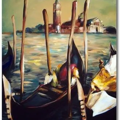 Wenecja - przystań - 60x90 cm - g00807