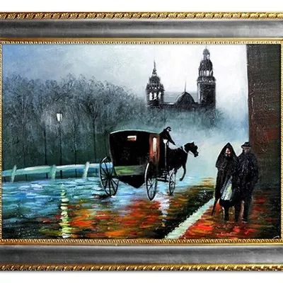 Architektura - wjeżdżając w mgłę - 64x84 cm - g93963