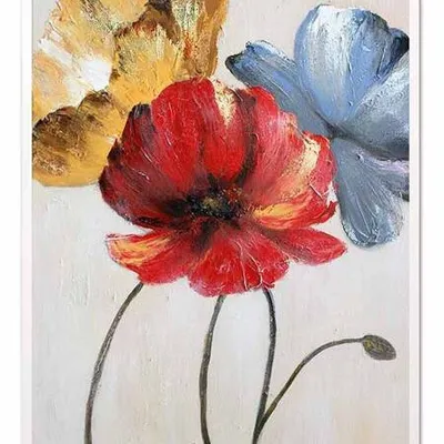 Obraz olejny - kwiaty nowoczesne - 53x73 cm - g104558