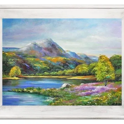 Pejzaż tradycyjny - z widokiem na szczyty - 72x92 cm - g14972
