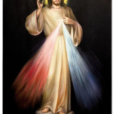 Obraz olejny - jezus chrystus - jezus miłosierny - 80x120 cm - g119322