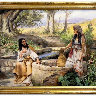 Obraz olejny - religijne - henryk siemiradzki - jezus chrystus i samarytanka - 94x134 cm - g119412