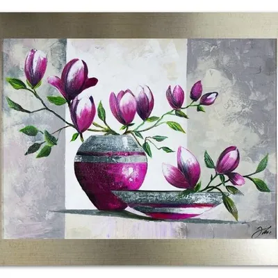 Nowoczesna - fioletowe tulipany - 63x84 cm - g16285