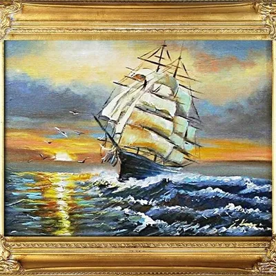 Marynistyka - na grzbietach fal - 40x50 cm - g02189