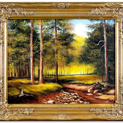 Pejzaż tradycyjny - droga w lesie - 63x83 cm - g01205