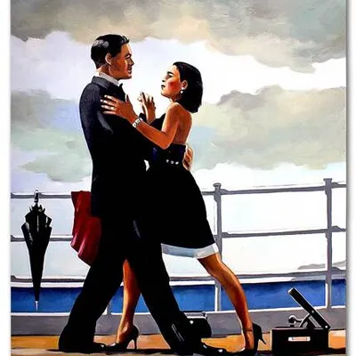 Obraz olejny - jack vettriano - walc rocznicowy - 110x150 cm - g118813