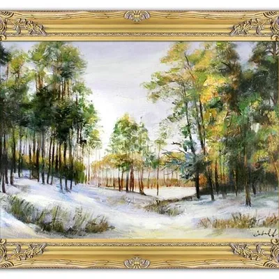 Pejzaż tradycyjny - świeży śnieg - 64x83 cm - g00177