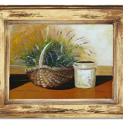 Lawenda - koszyczek lawendy - 76x96 cm - g16814