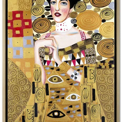 Obraz olejny - gustav klimt - portret adele bloch-bauer - rama american box - 55x75 cm - g118455