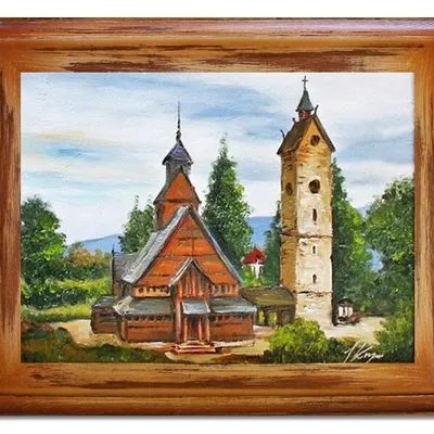 Świątynia wang - kościół w karpaczu - 40x50 cm - g06450