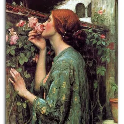 John william waterhouse - dusza róży - 50x70 cm - g93763