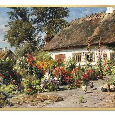 Peter mork monsted - ogród z kurczętami - 68x89 cm - g94385