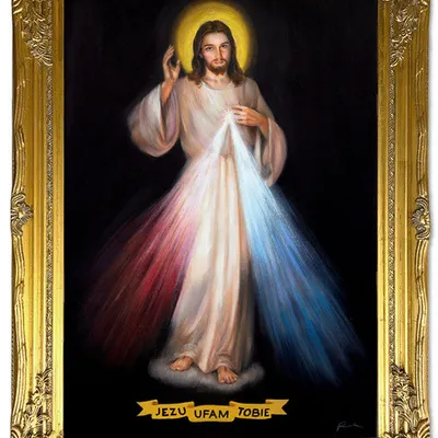 Obraz olejny - jezus chrystus - jezus miłosierny - 64x84 cm - g111862