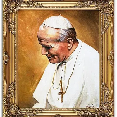 Papież jan paweł ii - uśmiechnięty - 54x63 cm - g03748