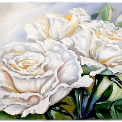 Obraz olejny - kwiaty nowoczesne - 80x120 cm - g119271