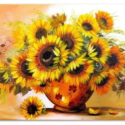 Słoneczniki - czarne oczy słoneczników - 60x90 cm - g00143