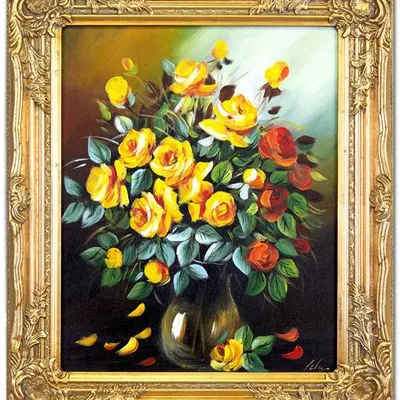 Róże - żółte różyczki - 53x63 cm - g01748