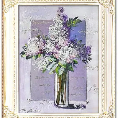 Bzy - w szklanym wazonie - 40x50 cm - g06348