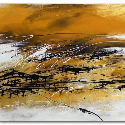 Obraz olejny - abstrakcyjne - płatki złota - 80x120 cm - g119303