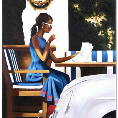 Obraz olejny - jack vettriano - poranne wieści - 110x150 cm - g118808