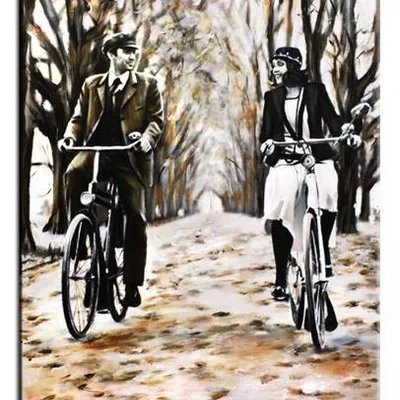 Ludzie - para rowerzystów - 60x90 cm - g16936