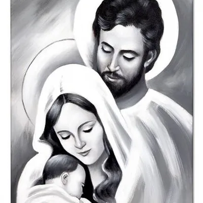 Obraz olejny - religijne - najświętsza rodzina - 50x70 cm - g105077
