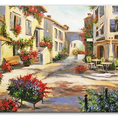 Architektura - wśród kwiatów - 60x90 cm - g06750