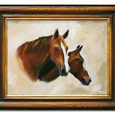 Zwierzęta - para koni - 40x50 cm - g02573