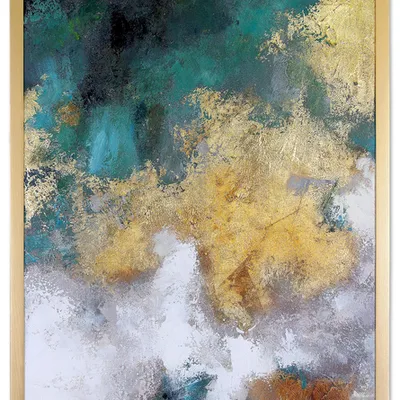 Obraz olejny - abstrakcyjne - płatki złota - 83x123 cm - g118700