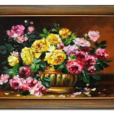 Róże - bukiet polnych kwiatów - 75x105 cm - g17425