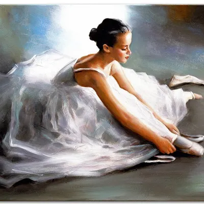 Baletnice - na chwilę przed występem - 50x70 cm - g14967