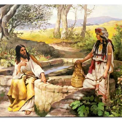 Obraz olejny - religijne - henryk siemiradzki - jezus chrystus i samarytanka - 50x70 cm - g117483