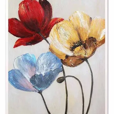 Obraz olejny - kwiaty nowoczesne - 53x73 cm - g104561