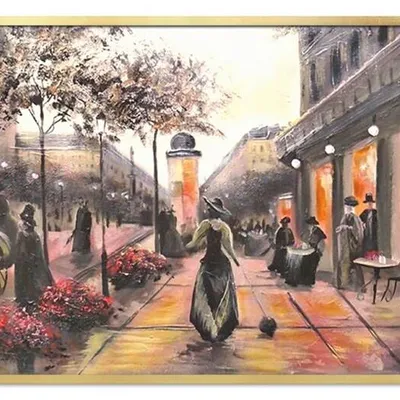 Obraz olejny - paryż - 63x93 cm - g113202