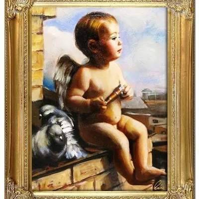 Aniołki - stróż miasteczka - 40x50 cm - g05341