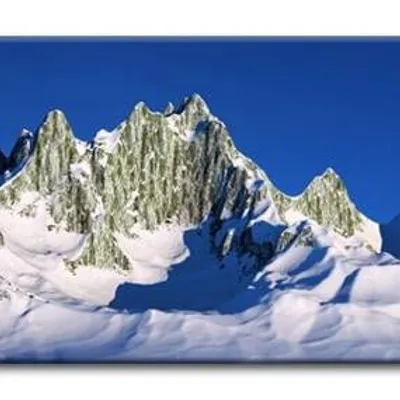 Krajobrazy - górski łańcuch pokryty śniegiem - 150x50 cm - g92776
