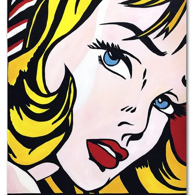 Pop art - roy lichtenstein - girl with hair ribbon - 50x70 cm - g02063