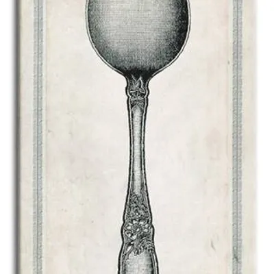 Retro - srebrna łyżka - 90x45 cm - g93037