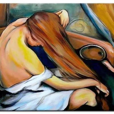 Władysław ślewiński - czesząca się - 60x90 cm - g00361