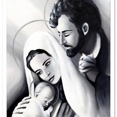 Obraz olejny - religijne - najświętsza rodzina - 53x73 cm - g105086