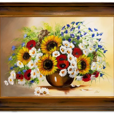 Słoneczniki - polny bukiet - 63x84 cm - g02167