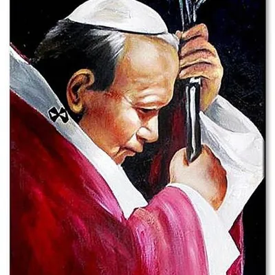 Obraz olejny - papież jan paweł 2 - 110x150 cm - g119494