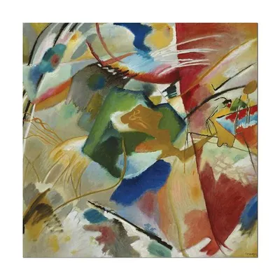Obraz drukowany - abstrakcyjne - wassily kandinsky - painting with green center - 60x60 cm - g115943