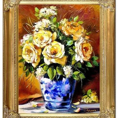 Róże - żółty bukiet - 40x50 cm - g04652