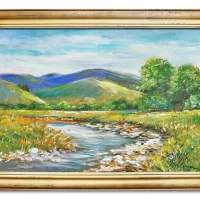 Pejzaż tradycyjny - rzeczka - 63x84 cm - g05030