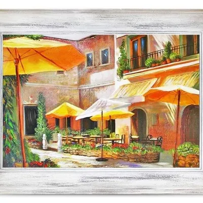 Pejzaż tradycyjny - żółte parasole - 115x85cm - g06336