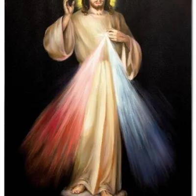 Obraz olejny - jezus chrystus - jezus miłosierny - 60x90 cm - g111867