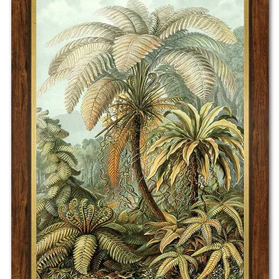 Obraz - tropikalne liście i kwiaty - 61x81cm - g102570