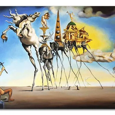 Obraz olejny - salvador dali - kuszenie św. antoniego - 80x120 cm - g113820