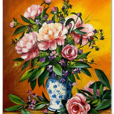 Obraz olejny - róże - 70x80 cm - g118672